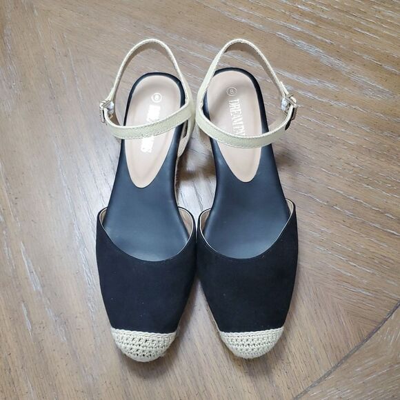 Dream Pairs Womans Black/Tan Canvas Espadrille , Size 8 - Picture 7 of 10